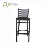 Black Frame Ladder Back Bar Height Chair with Black Padded Seat SHS-102