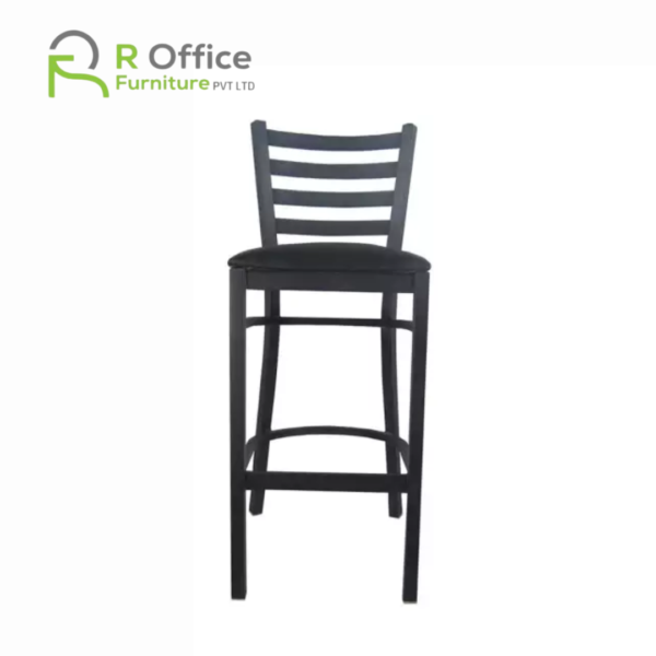 Black Frame Ladder Back Bar Height Chair with Black Padded Seat SHS-102