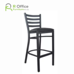 Black Frame Ladder Back Bar Height Chair with Black Padded Seat SHS-102