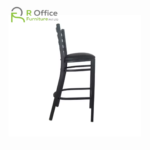 Black Frame Ladder Back Bar Height Chair with Black Padded Seat SHS-102