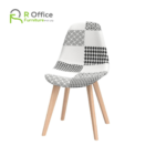 Modern Elon Series Turin Patchwork Fabric Chair with Wooden Legs DC-100