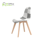 Modern Elon Series Turin Patchwork Fabric Chair with Wooden Legs DC-100