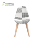 Modern Elon Series Turin Patchwork Fabric Chair with Wooden Legs DC-100
